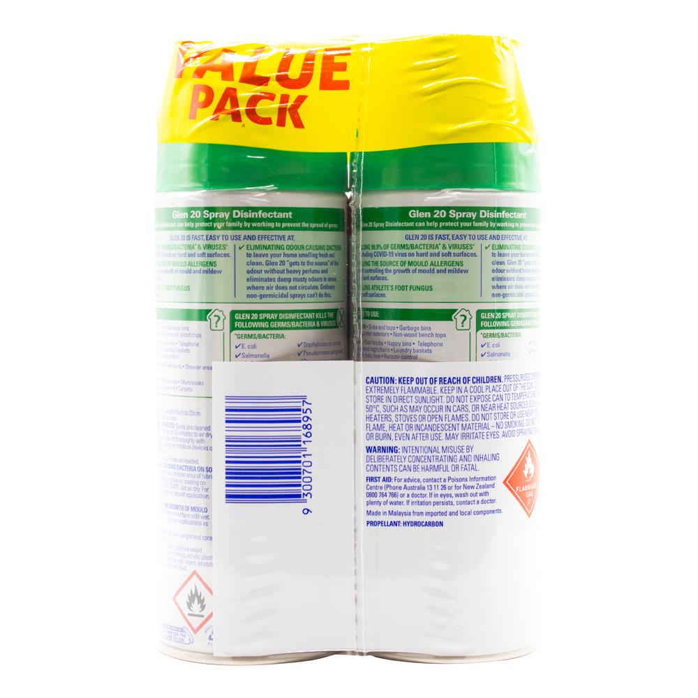 Glen 20 Pk2 X 300g Disinfectant Spray All In One Value Pack Original (Value Pack 12)