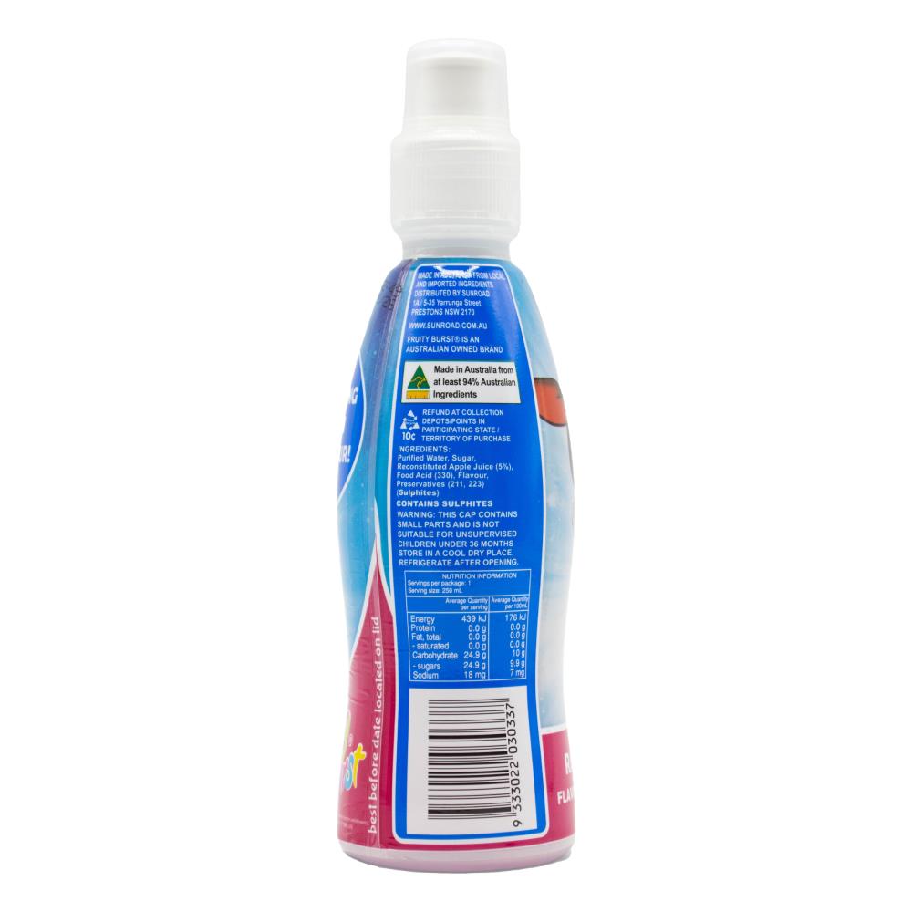 Fruity Burst Spring Water 250ml Bottle (24x Pack)