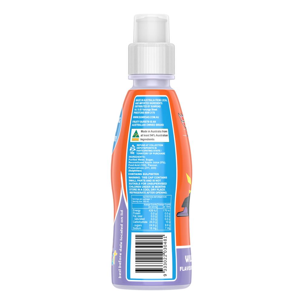 Fruity Burst Hot Wheels Wildberry 250ml Bottle (24x Pack)