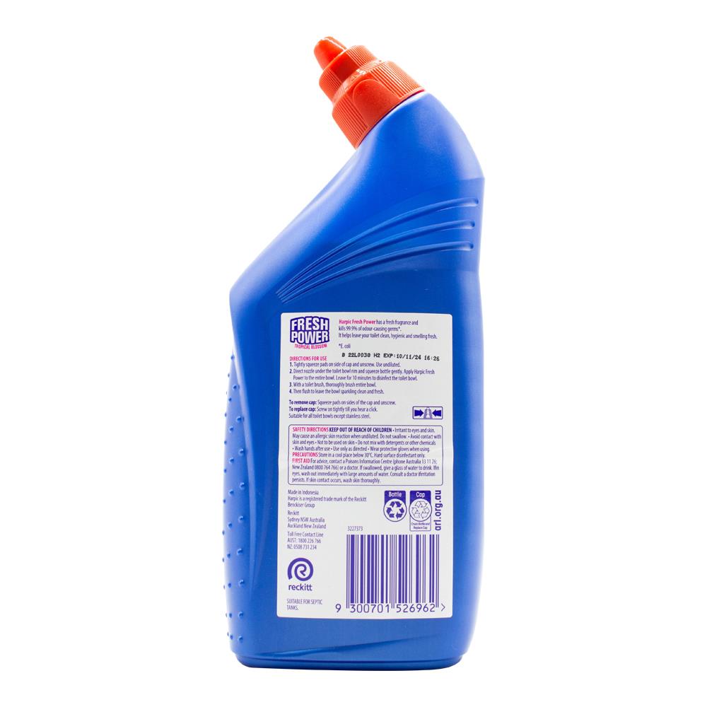 HARPIC TOILET CLEANER FRESH POWER TROPICAL BLOSSOM 450ml (12x Pack)