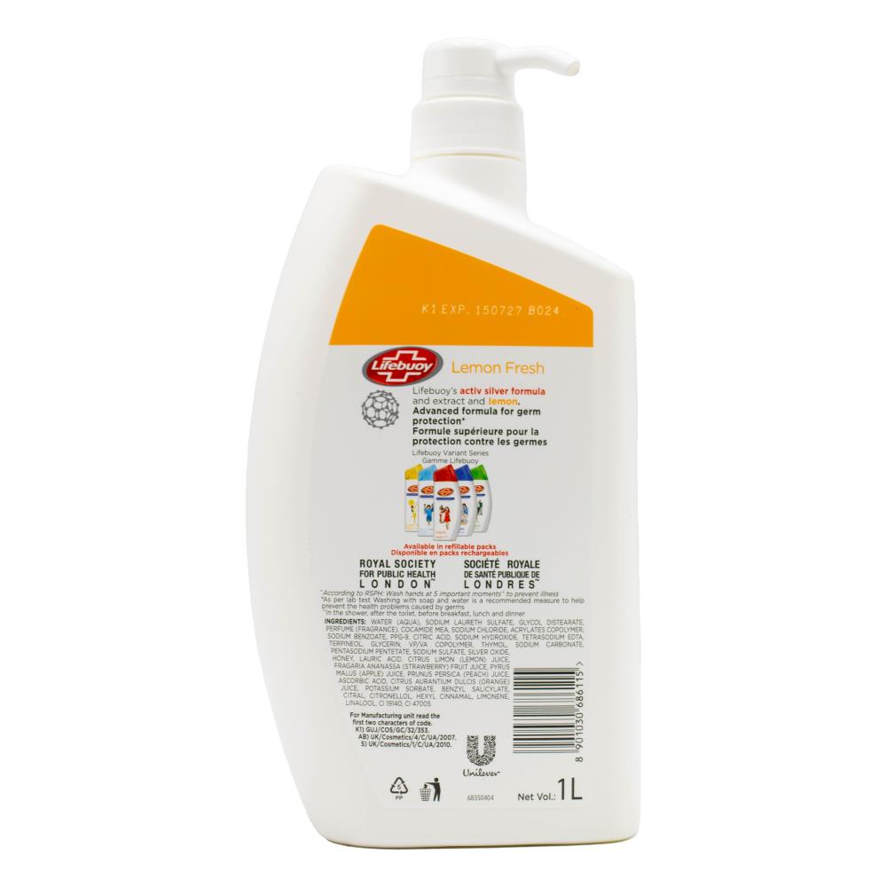 Lifebuoy Body Wash Lemon Fresh 1 Litre (3x Pack)