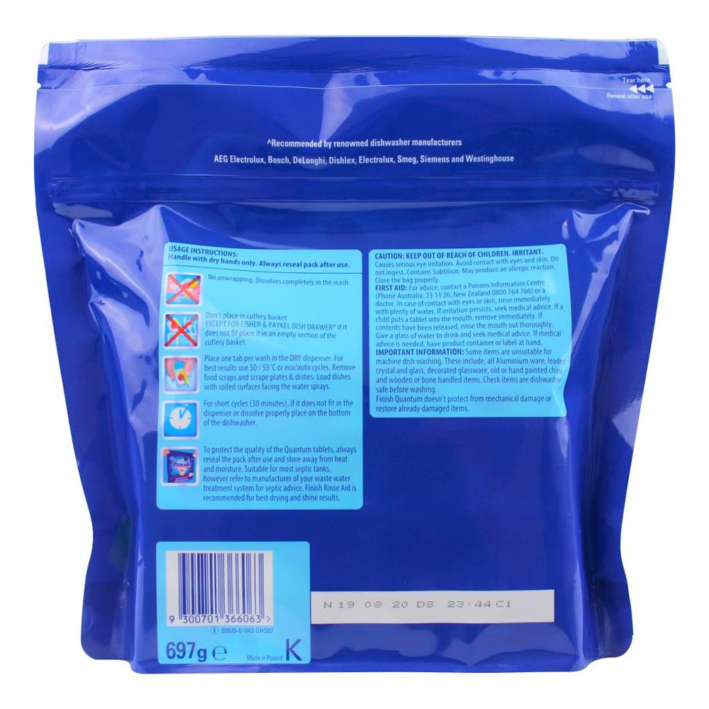 Finish Powerball Quantum Dishwashing Tablets Lemon Sparkle 5 X 45pk (225 Tablets)