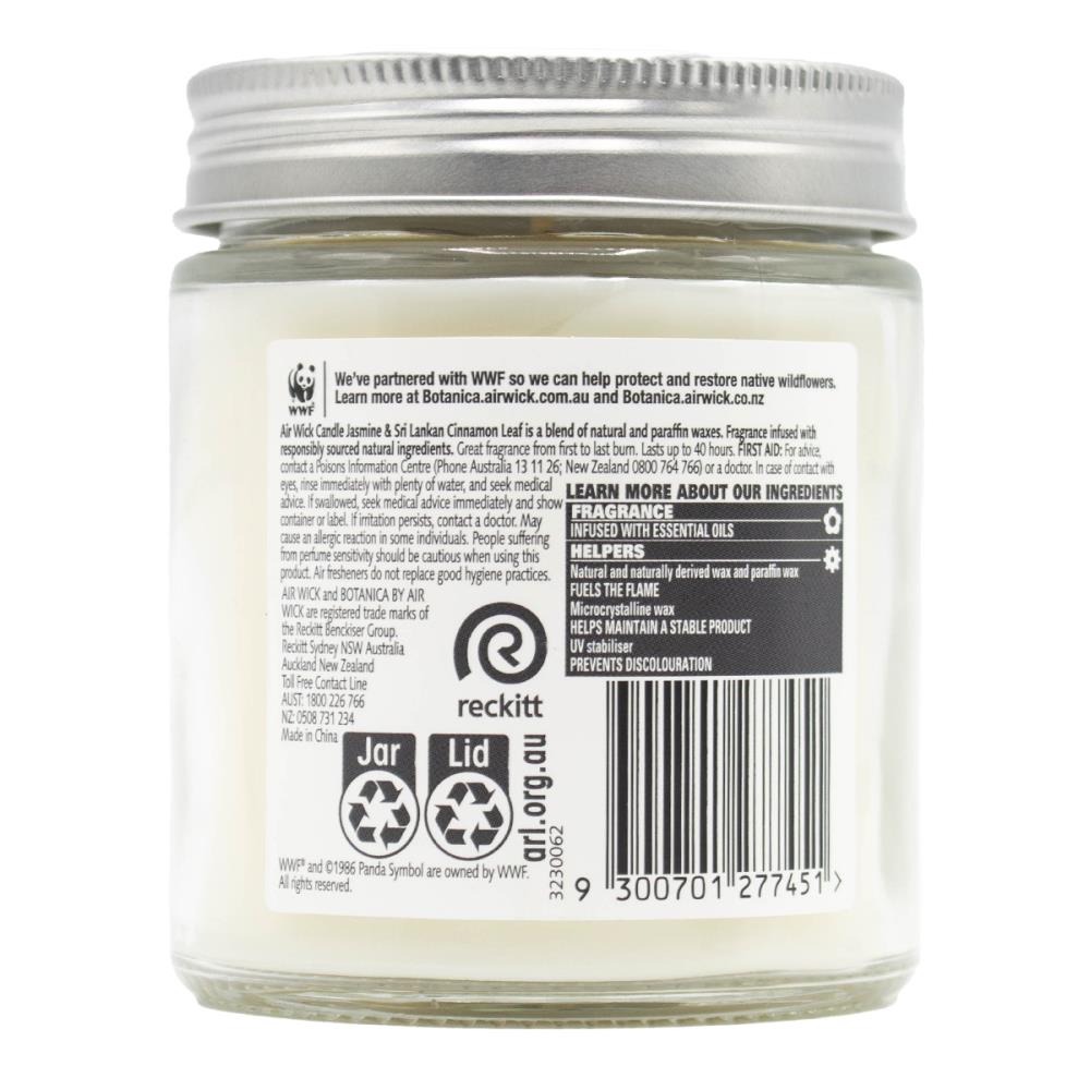 Air Wick 205g Candle Botanica Jasmine And Sri Lankan Cinnamon Leaf (3x Pack)