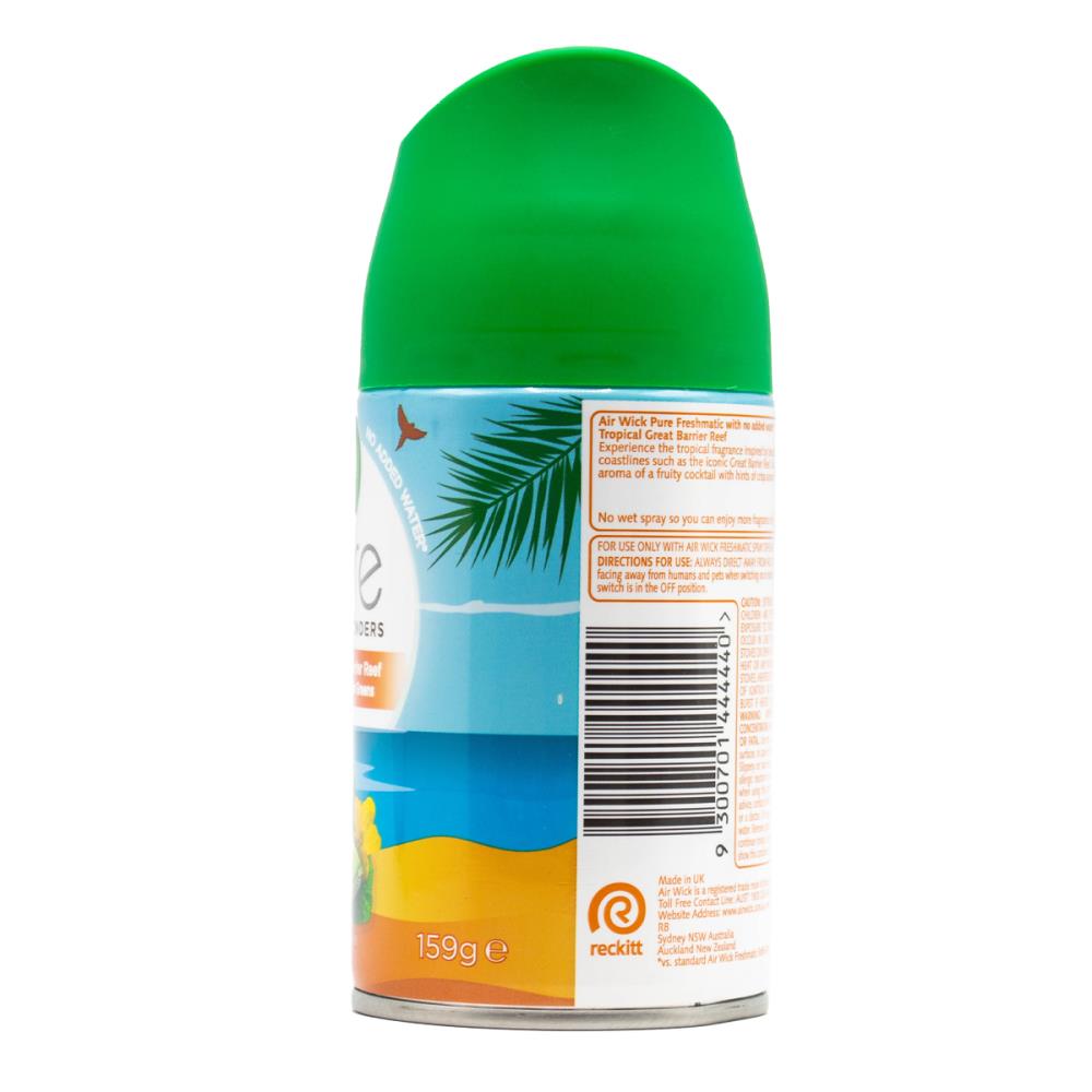 Air Wick 159g Freshmatic Refill Pure Natural Wonders Natural Wonders Tropical Great Barrier Reef Fruity Blend And Lush Greens (6x Pack)