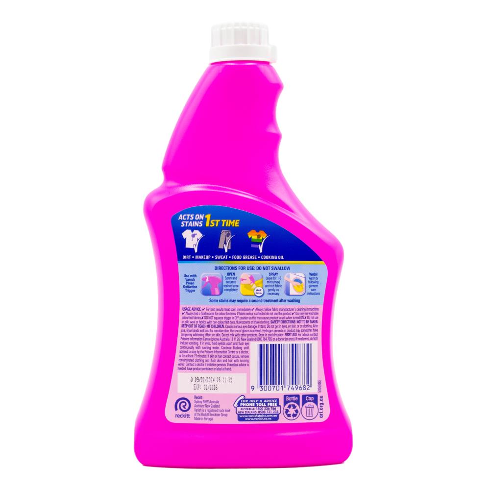 Vanish Preen 500ml Everyday Stain Remover Refill Oxi Action Colour Safe (8x Pack)