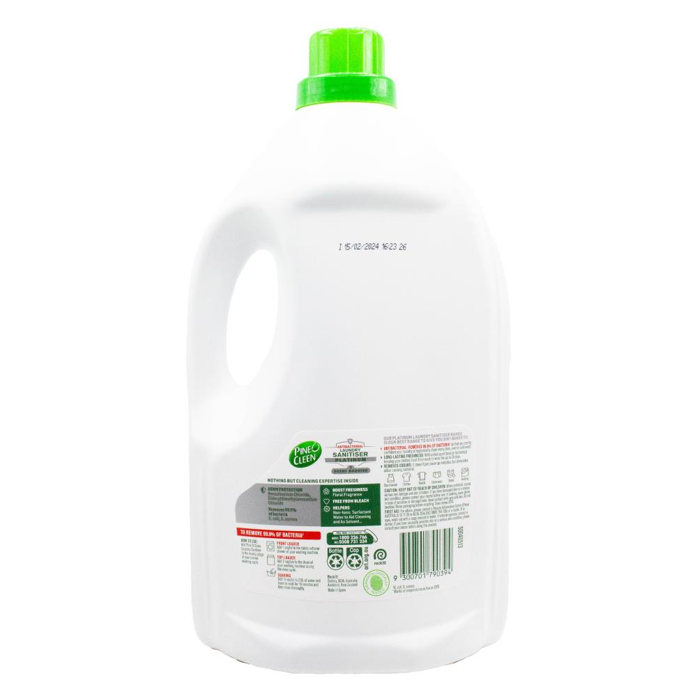 PINE O CLEAN 4l LAUNDRY SANITISER ANTIBACTERIAL SCENT BOOSTER PLATINUM FLORAL SENSATIONS (3x Pack)