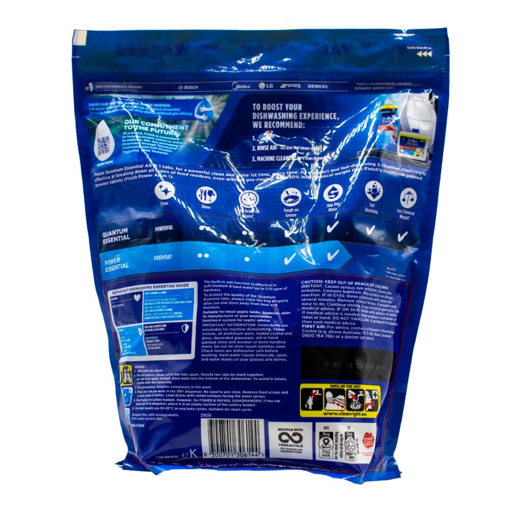 Finish Dishwasher Tablets Powerball Quantum Essential Fresh 4 x 90Pk (360 Tablets)