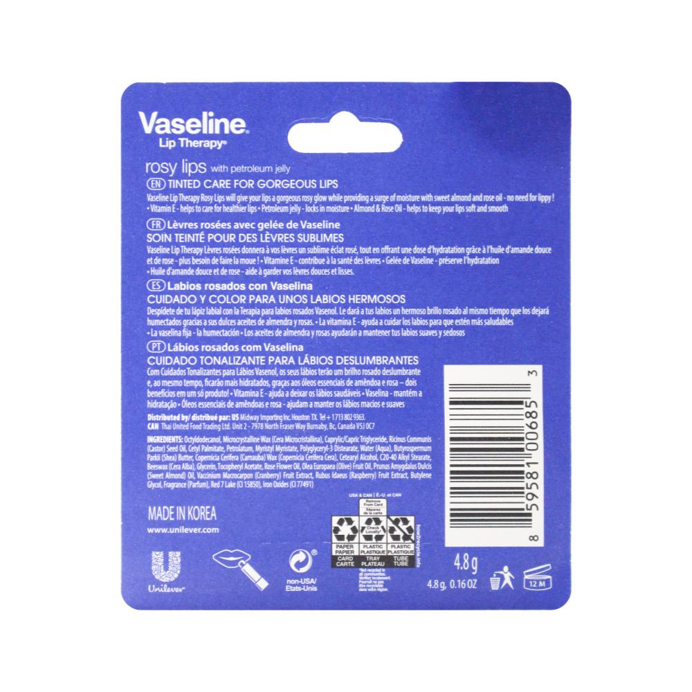 Vaseline 4.8g Lip Therapy Rosy Lips With Petroleum Jelly (24x Pack)