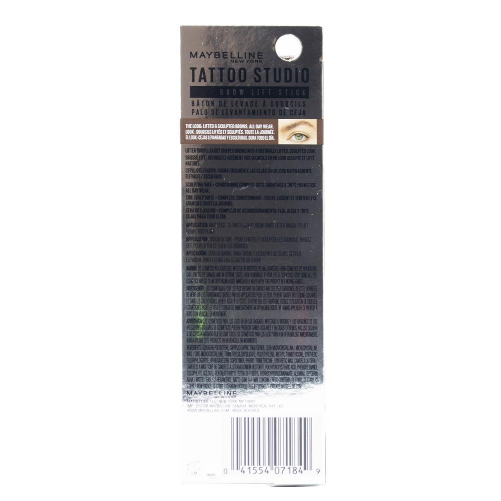 Maybelline Tattoo Studio Brow Lift Stick 260 Deep Brown (4x Pack)