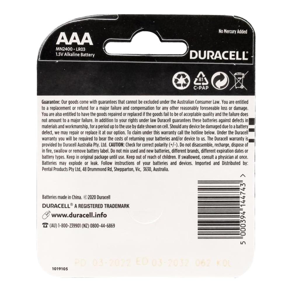 Duracell AAA Simply Batteries 12 x 4Pk (Value Pack 48)