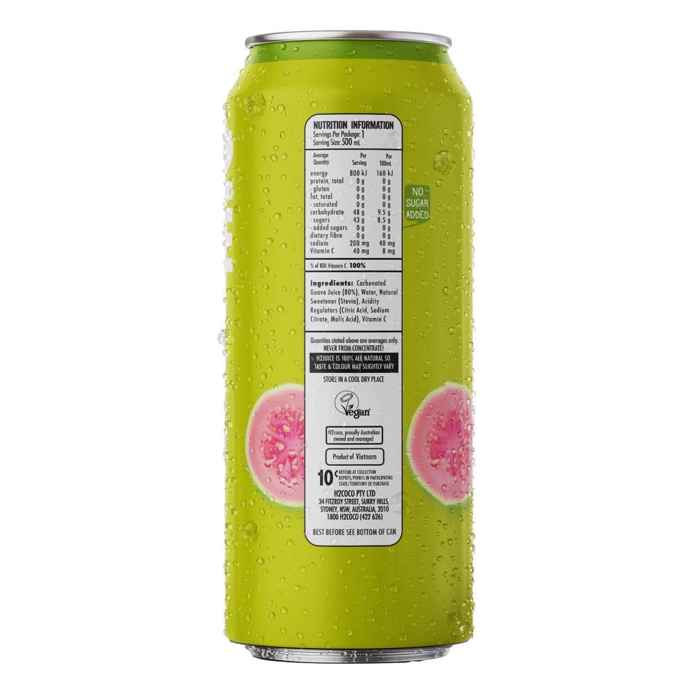 H2 Juice Sparkling Guava 500ml Can (12x Pack)