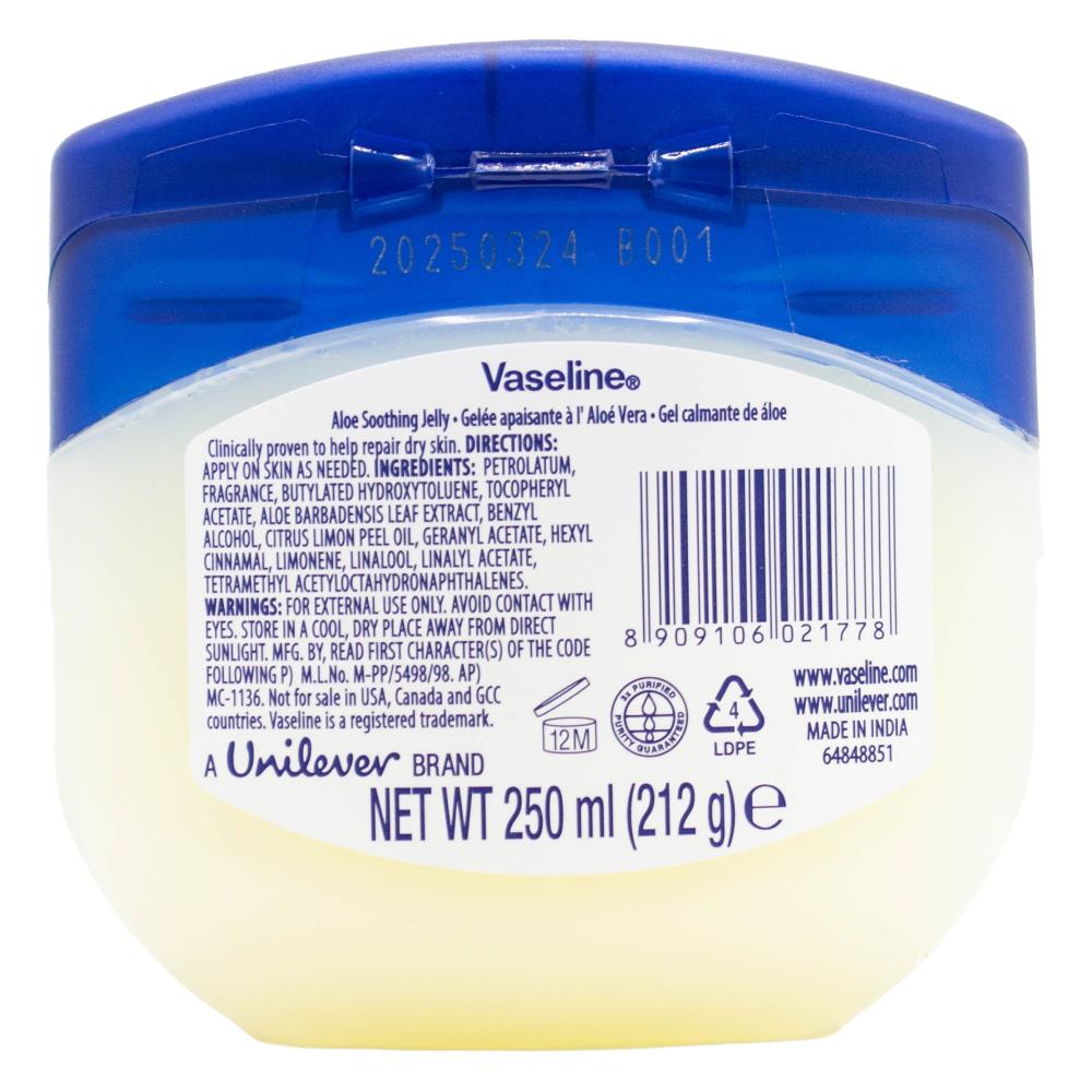 VASELINE 250mL SOOTHING JELLY AFTER SUN MOISTURISER ALOE (6x Pack)