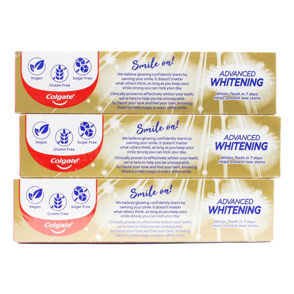 Colgate Pk3 X 200g Toothpaste Advanced Whitening Tartar Control (8x Pack)