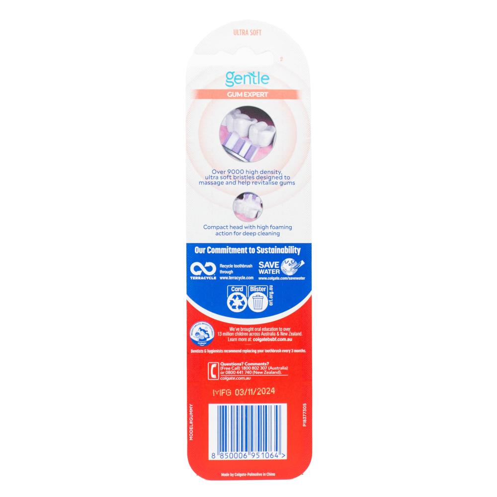 Colgate Pk2 Toothbrush Gentle Gum Expert Ultra Soft (6x Pack)