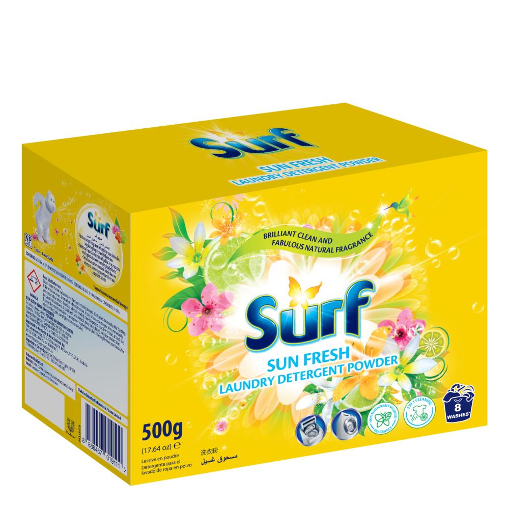 Surf 500g Laundry Detergent Powder Sun Fresh (Box) (20x Pack)