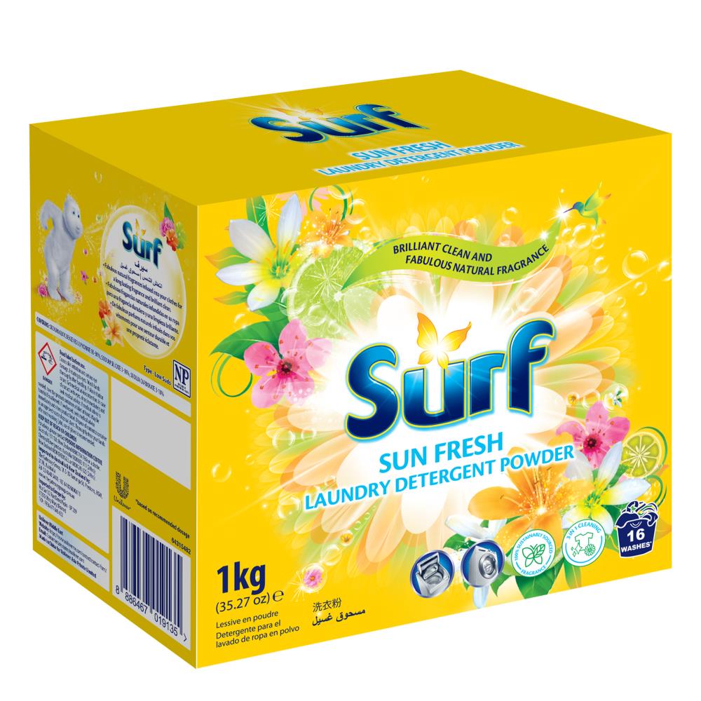Surf 1kg Laundry Detergent Powder Sun Fresh (10x Pack)
