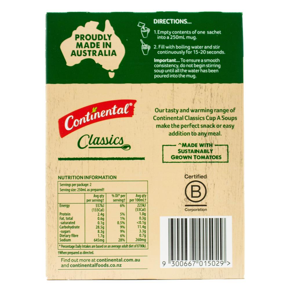 Continental 75g Cup A Soup Classic Serves 2 Italian Minestrone With Pasta (7x Pack)