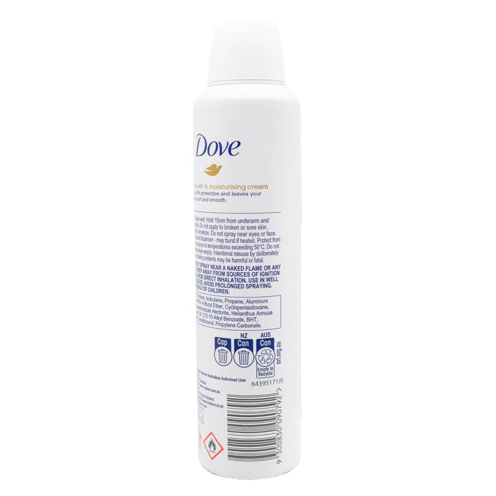 DOVE 145g / 250mL ANTIPERSPIRANT 1/4 MOISTURISING CREAM FLORAL SCENT (6x Pack)