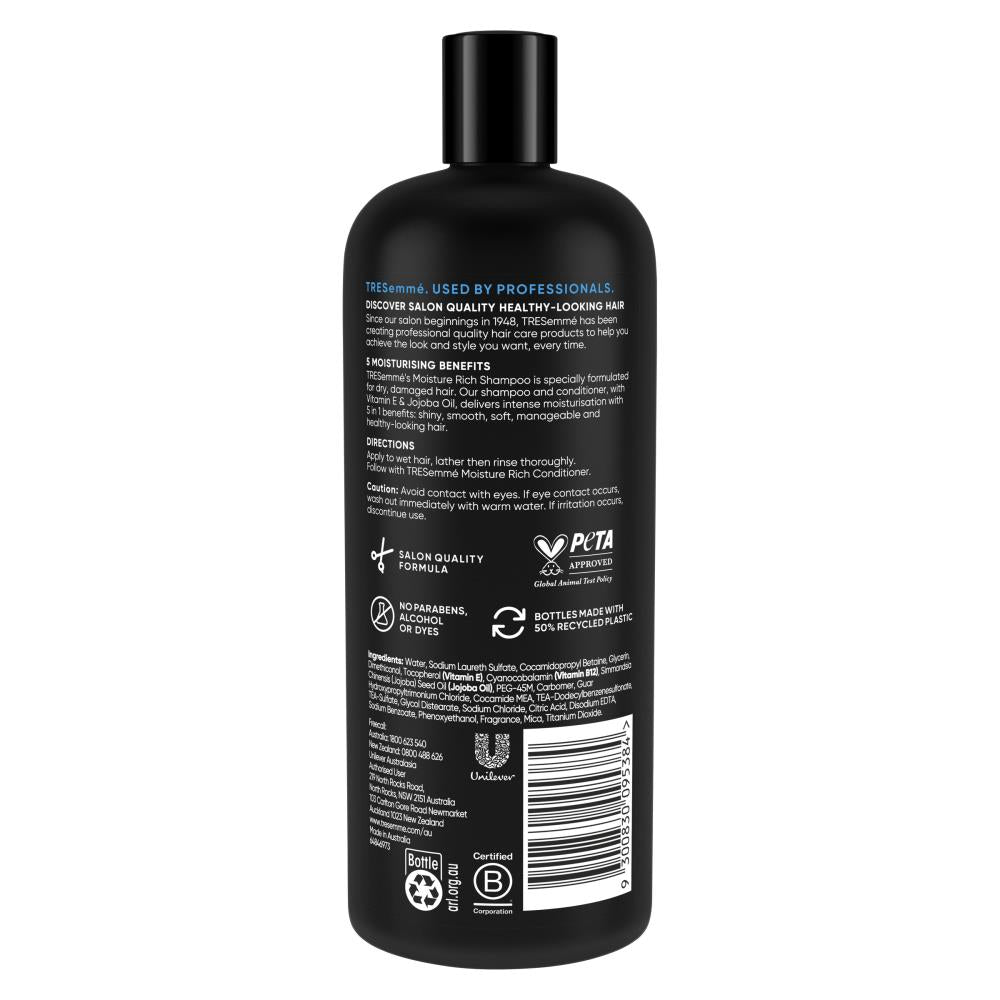 Tresemme Shampoo Moisture Rich Luxurious Moisture For Dry Damaged Hair 750ml (4 Pack)