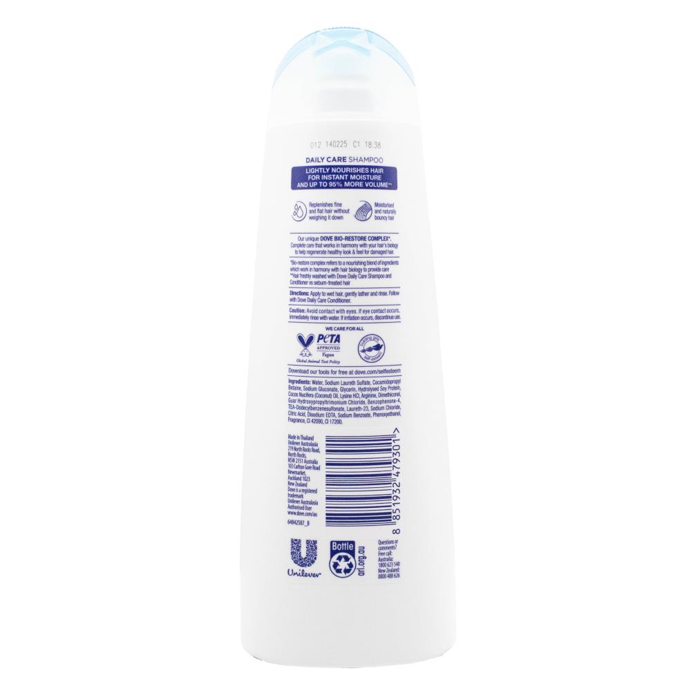 DOVE 350mL SHAMPOO ULTRA CARE DAILY CARE VEGAN (5 x Pack)