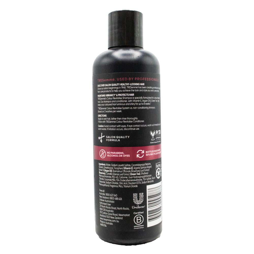 TRESEMME 350mL SHAMPOO COLOUR AND REVITALISE VITAMIN E ARGAN OIL AND GREEN TEA (3x Pack)