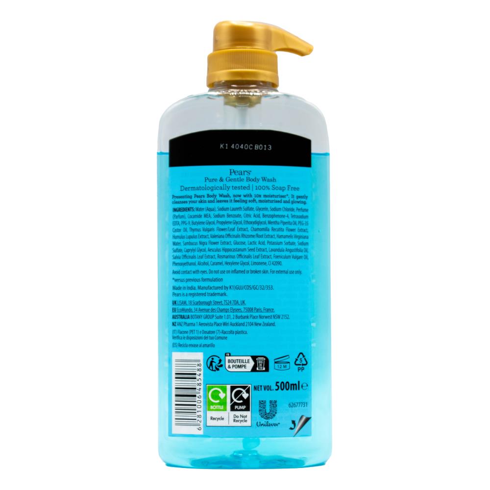 Pears Body Wash For Glowing Skin With Mint Extract 500ml (6x Pack)