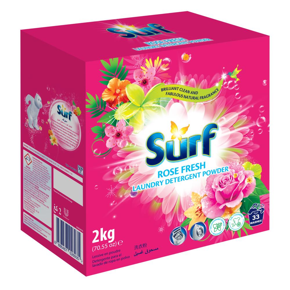 Surf 2kg Laundry Detergent Powder Rose Fresh (6x Pack)