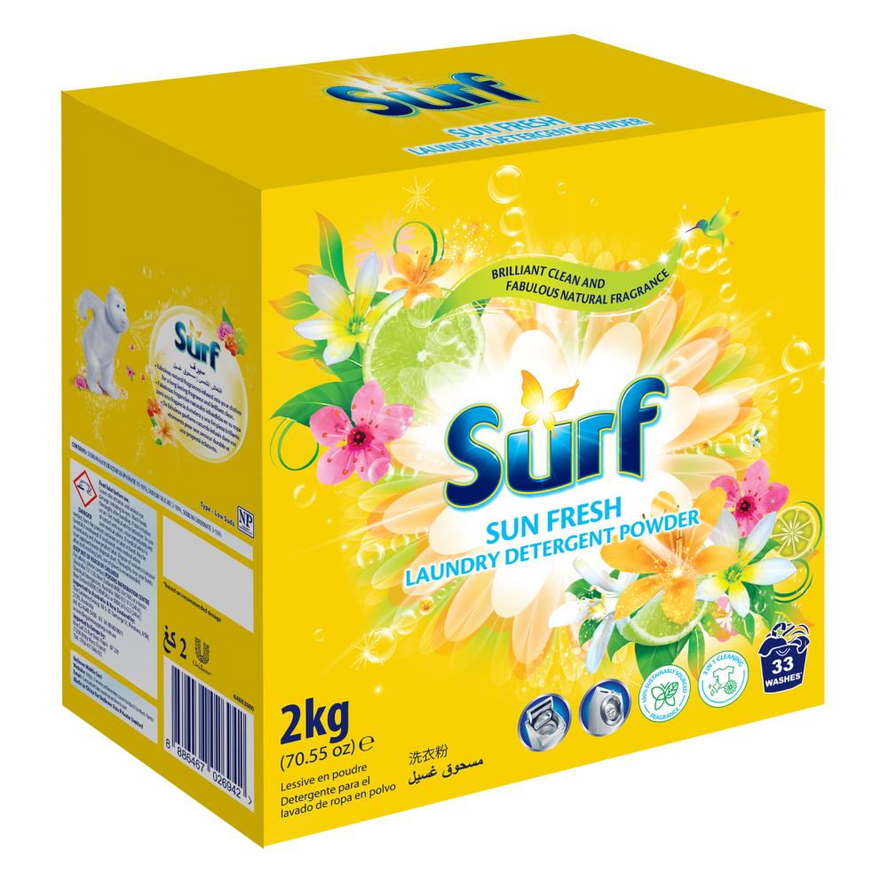 Surf 2kg Laundry Detergent Powder Sun Fresh (6x Pack)