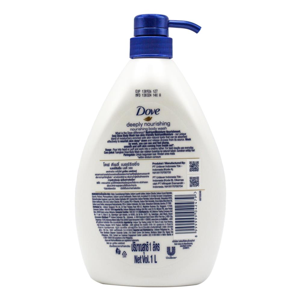 DOVE NOURISHING BODY WASH DEEPLY NOURISHING 1000ml (3 x Pack)