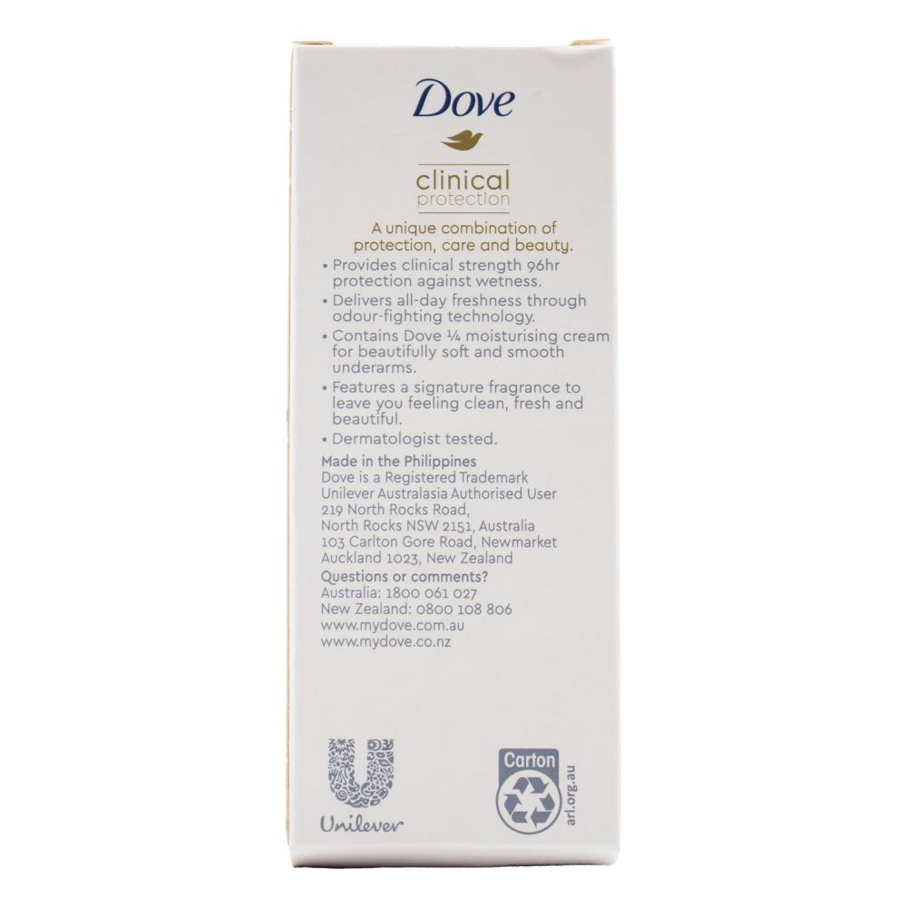 DOVE 50ml CLINICAL PROTECT ORIGINAL CLEAN ROLL ON DEODORANT (6 x Pack)