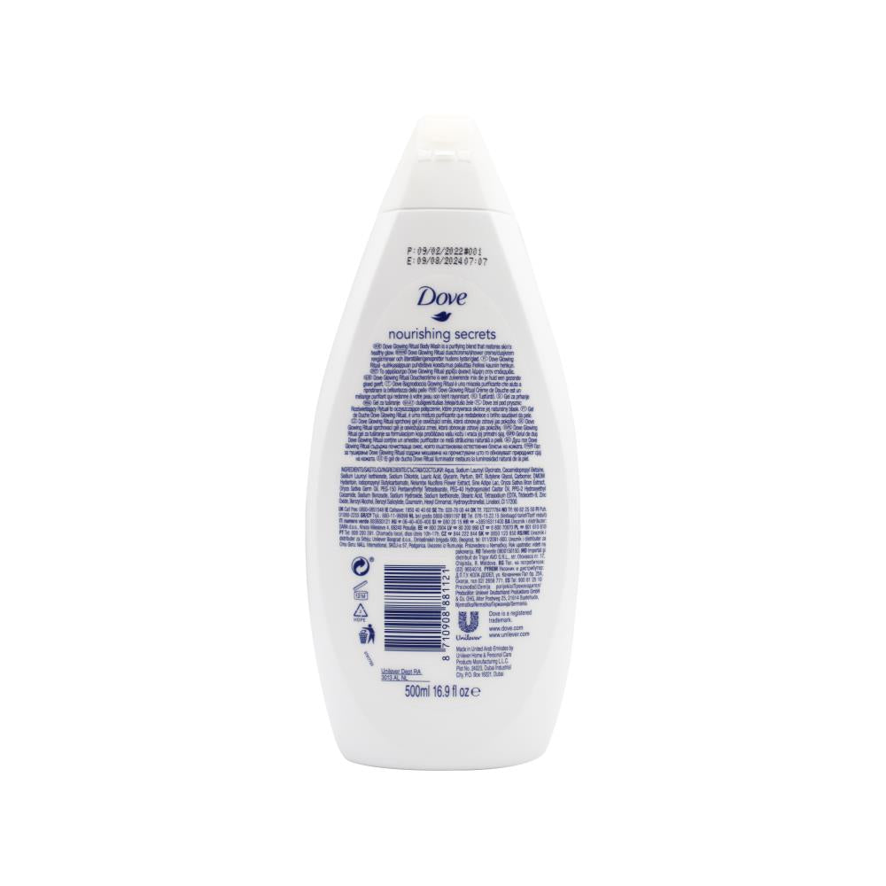 Dove 500ml Body Wash Glowing Ritual With Lotus Flower Extract & Rice Water (6x Pack)