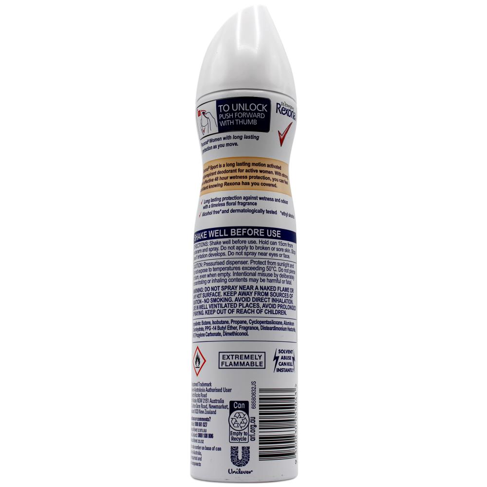 Rexona Antipersprant Women 48h Active Sport 145g / 250ml (6 Pack) Dry