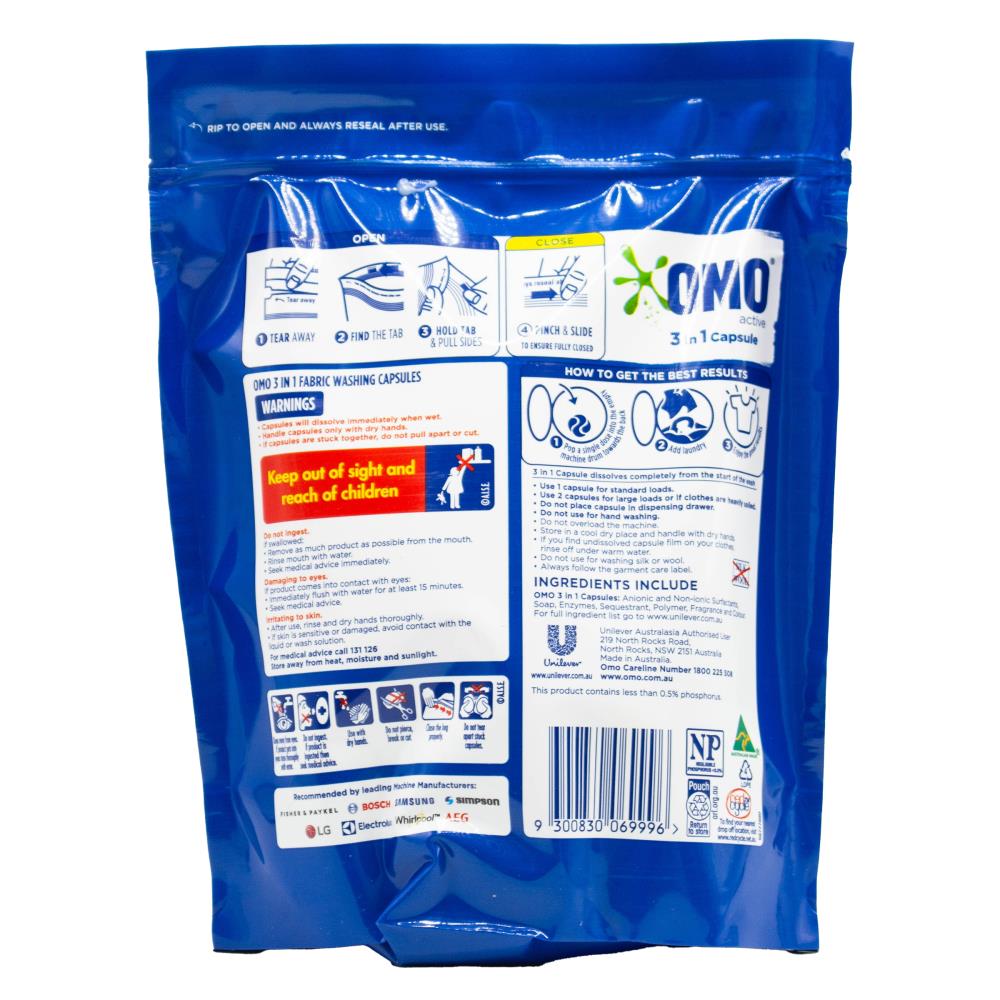 OMO PK17 357g 3 IN 1 CAPSULE ACTIVE 3 PACK ( 51 VALUE PACK)