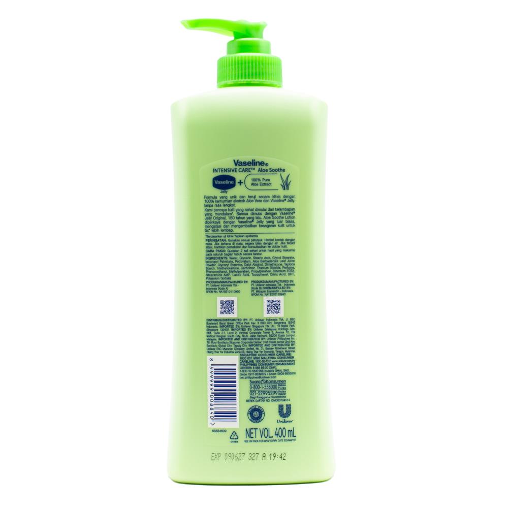 Vaseline Aloe Soothe Intensive Care 400ml (12 Pack)