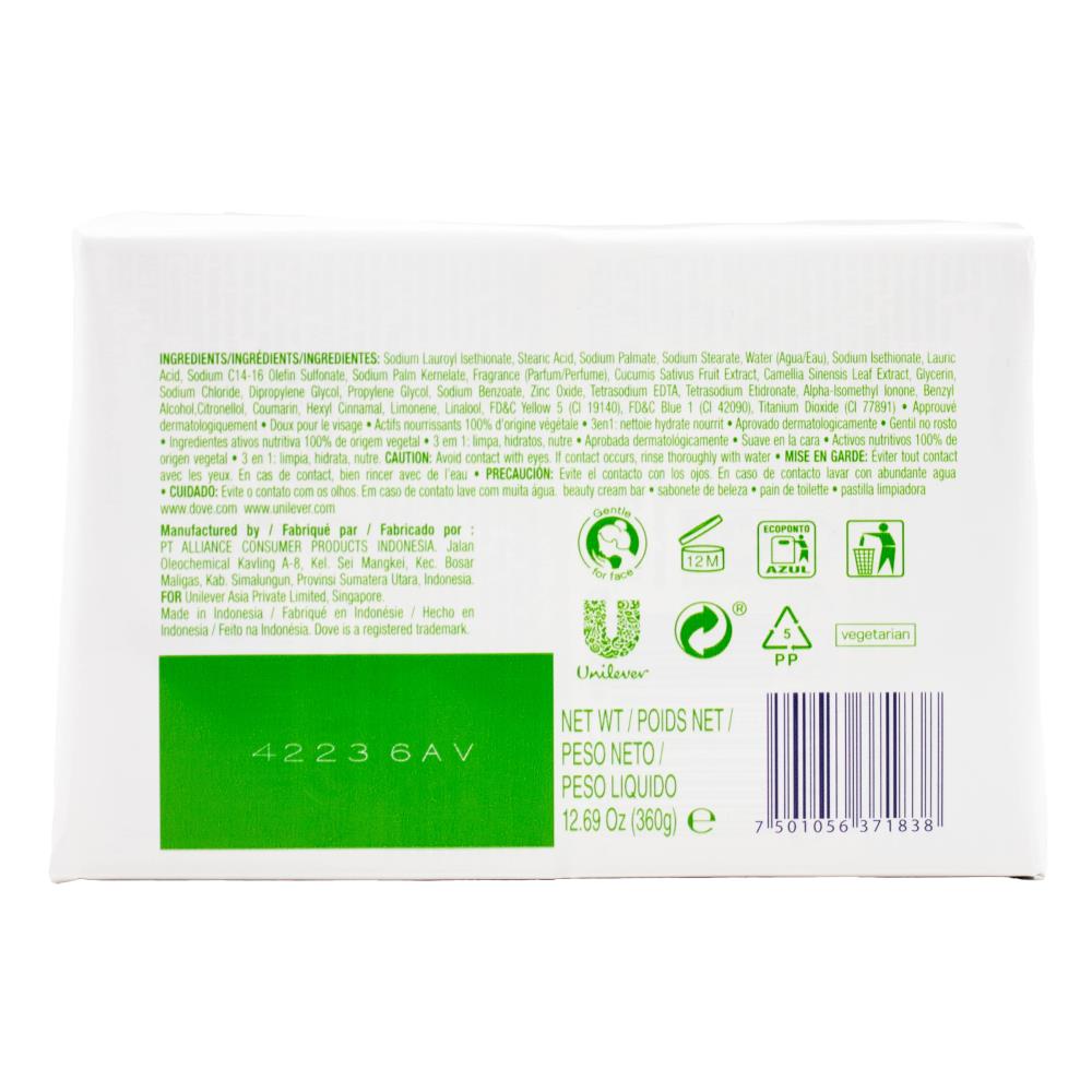 Dove 90g Beauty Cream Bar Refreshing With Cucumber And Green Tea Scent 12 x 4Pk (48 Pack)