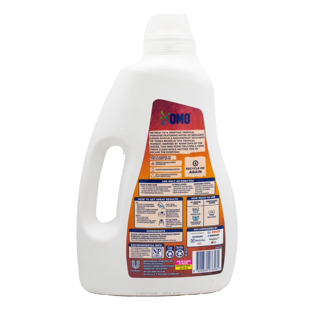 OMO 2l LAUNDRY LIQUID SCENTS ALL MACHINE TYPES TROPICAL MOMENTS (6x Pack)