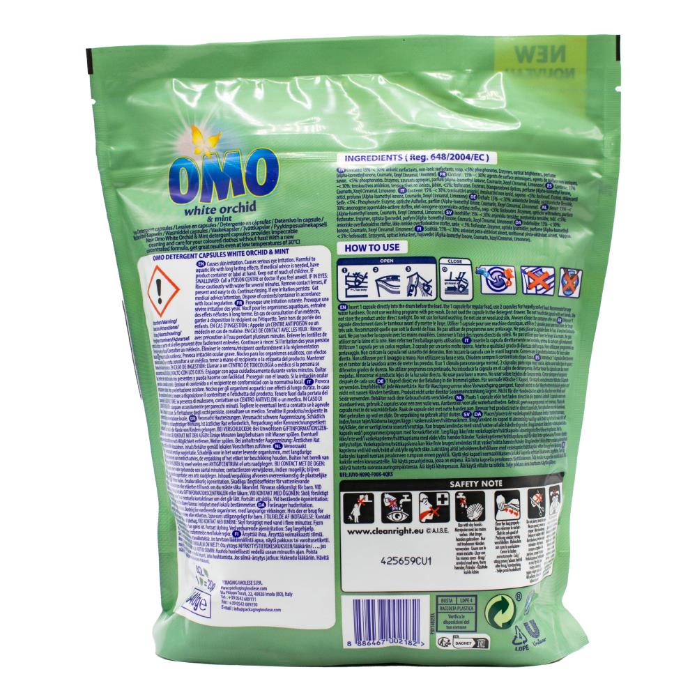 Omo Pk42 Detergent Capsules White Orchid And Mint (4x Pack)