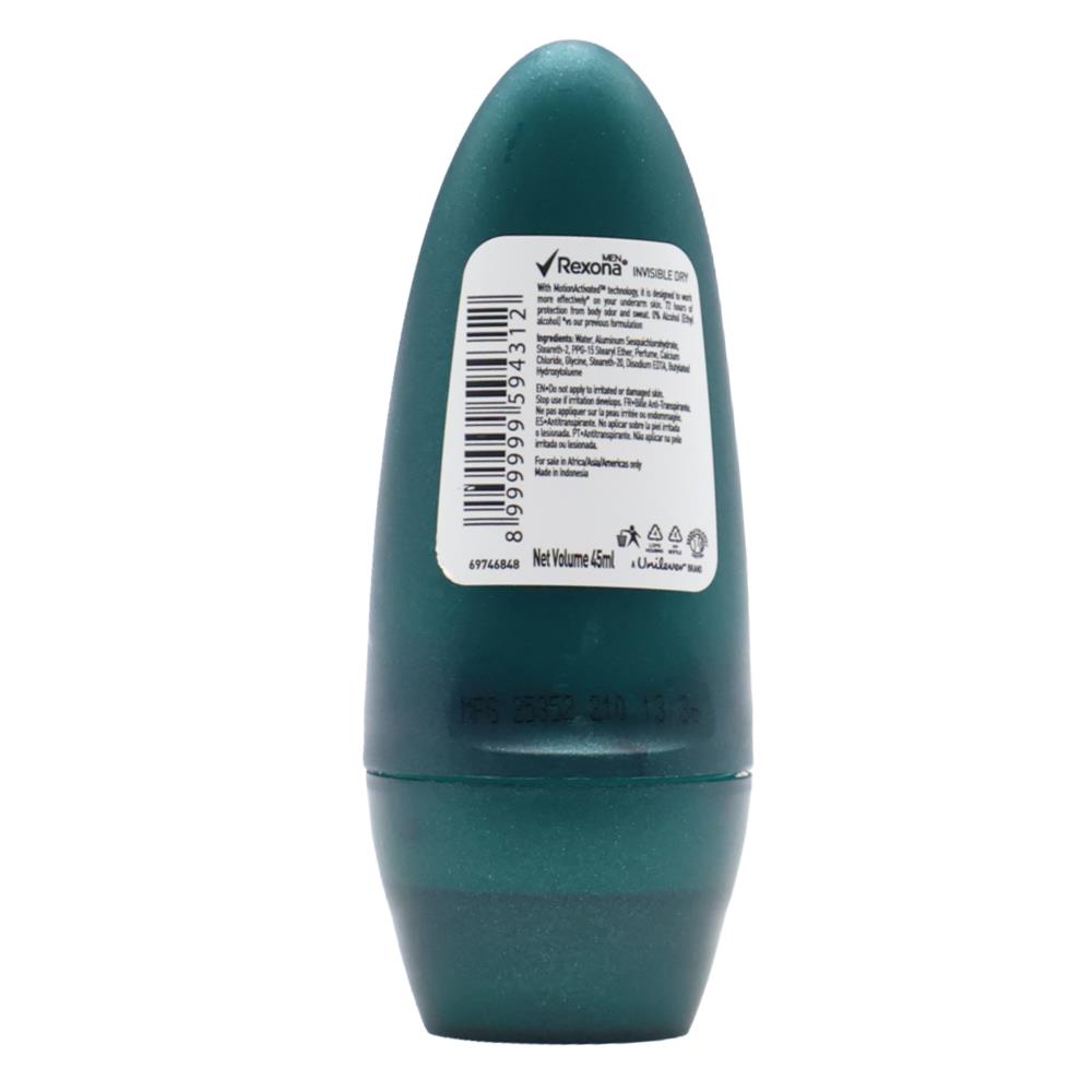 Rexona Men Motion Activated Invisible Dry Roll-On 45mL (6 Pack)