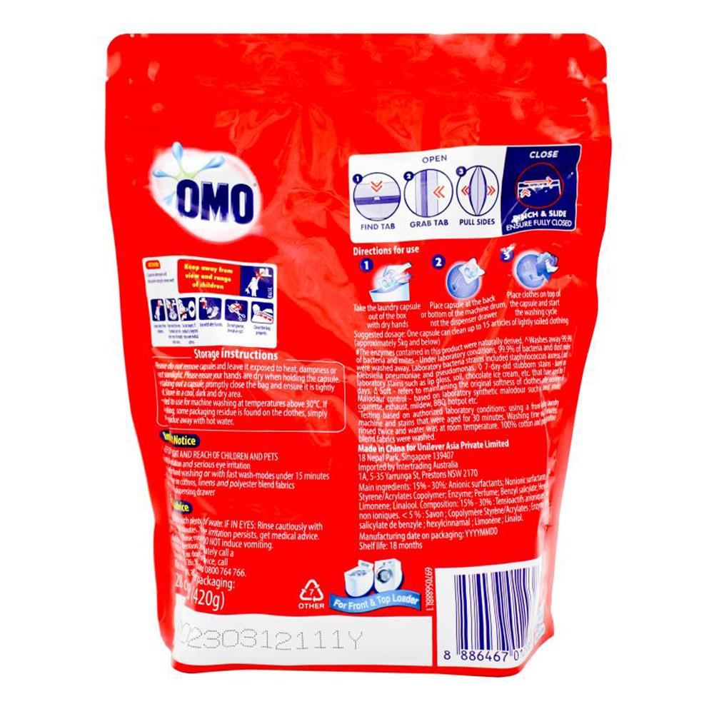 OMO PK28 3-IN-1 LAUNDRY CAPSULES FRESH EUCALYPTUS FRONT & TOP LOADER 12 PACK (336 VALUE PACK)