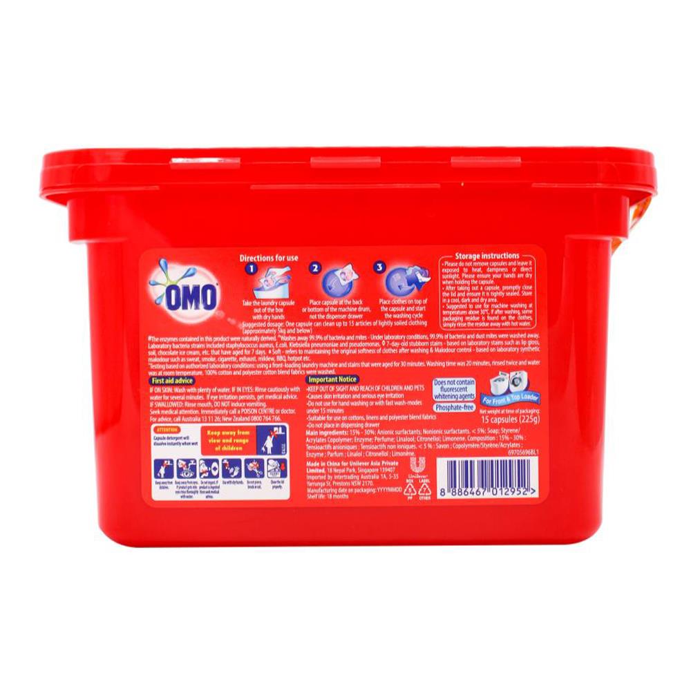 Omo 3 In 1 Laundry Capsules Sakura Blossom 15Pk (6 Pack, 90 Capsules)