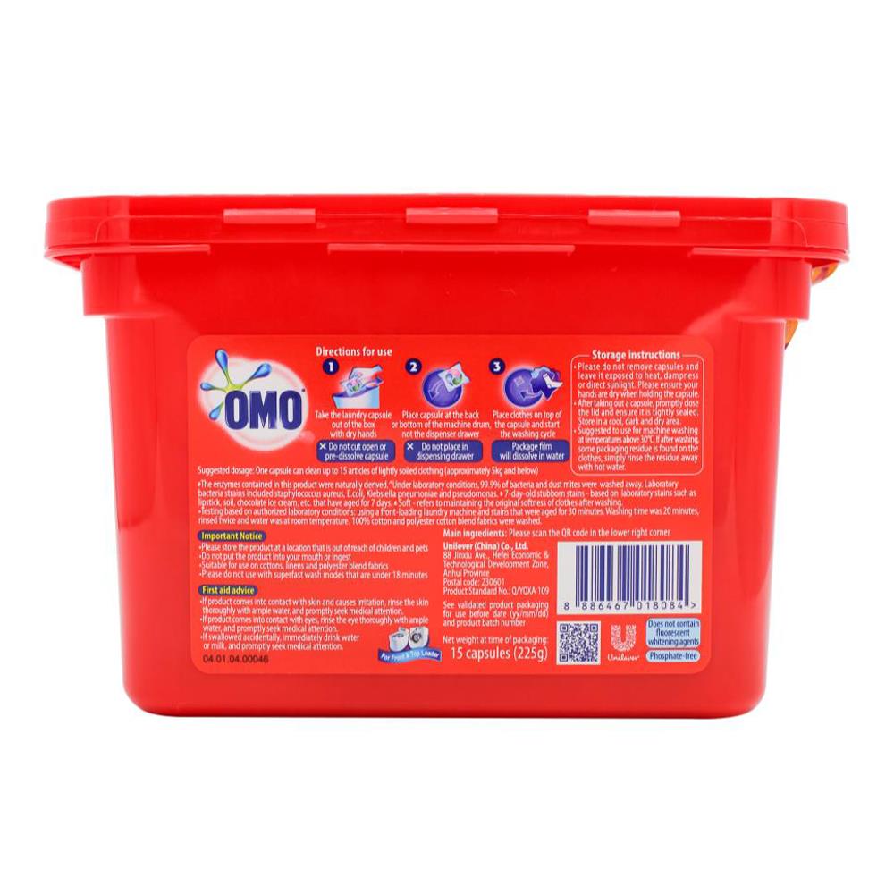 Omo 3 In 1 Laundry Capsules Fresh Eucalyptus Scent 18 x 15Pk (270 Pack)