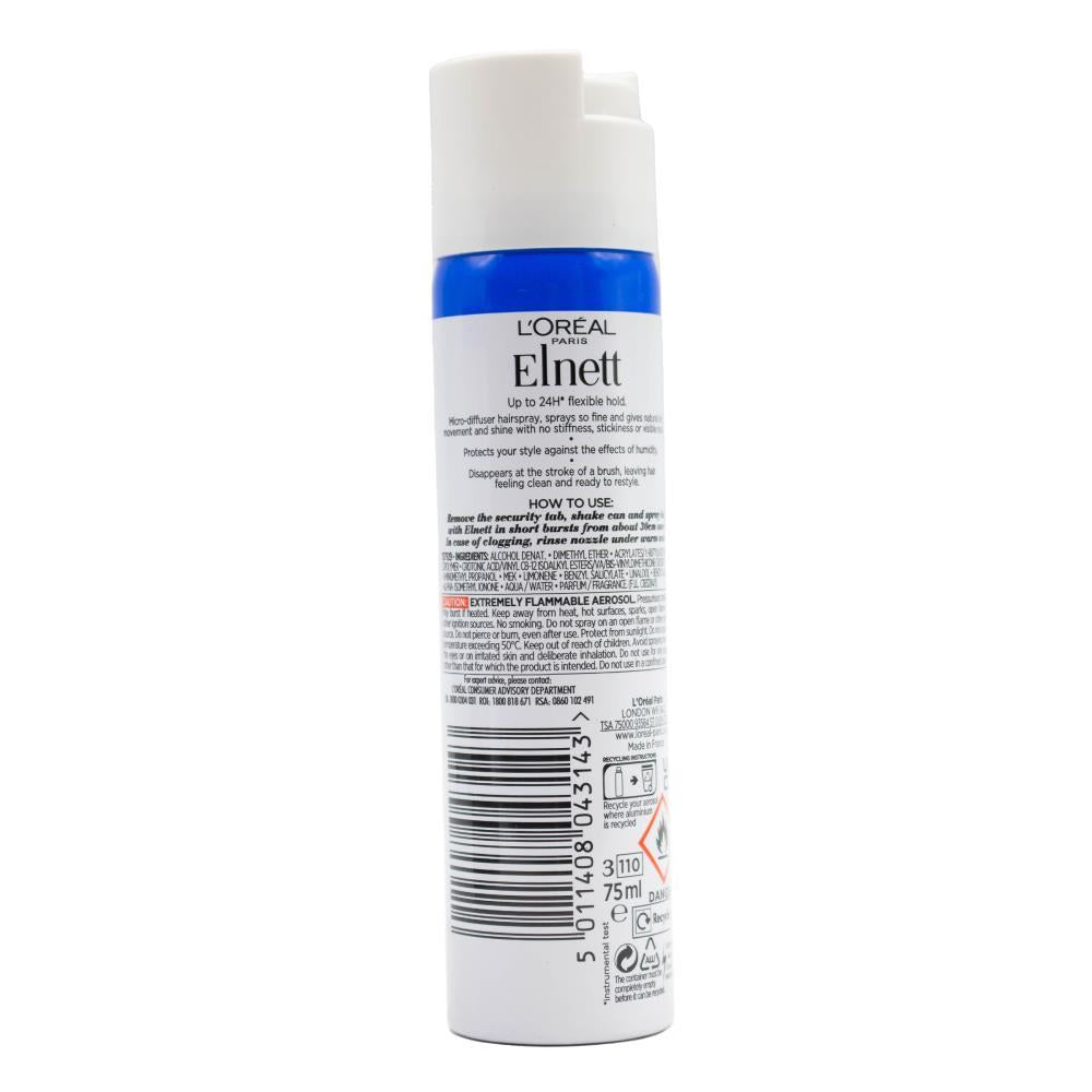 LOREAL PARIS 55g / 75ml HAIRSPRAY ELNETT FLEXIBLE HOLD (6x Pack)