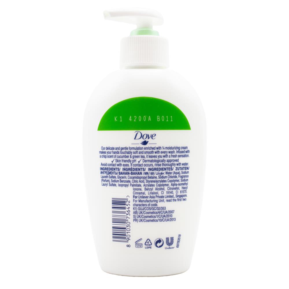Dove Handwash Nourishing Cucumber And Green Tea Scent 250ml (6 Pack)