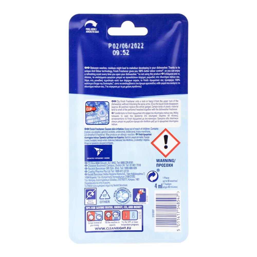 Finish 4ml Dishwashing Freshener With Hanger Fresh Scent (10x Pack)