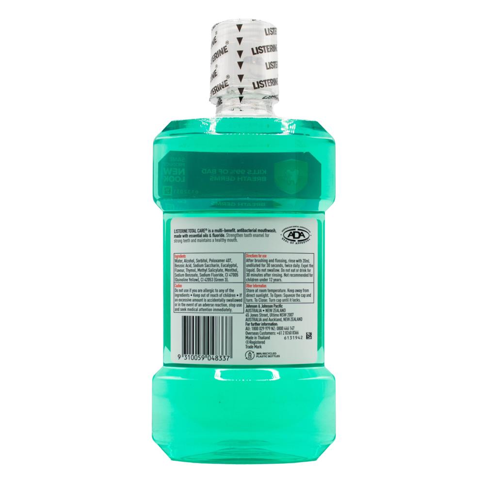 LISTERINE 1L ANTIBACTERIAL MOUTHWASH TOTAL CARE TEETH DEFENCE (4x Pack)