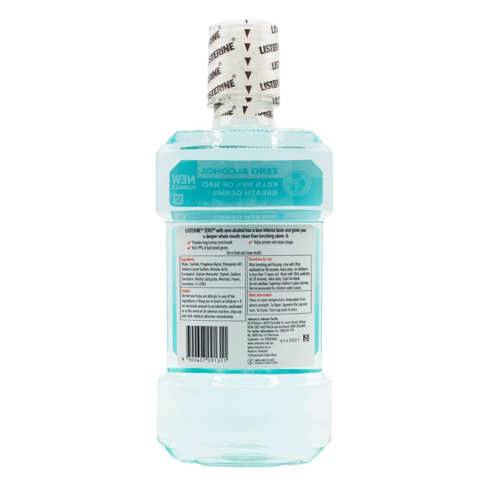 LISTERINE 750mL MOUTHWASH ZERO MILD TASTE (4x Pack)