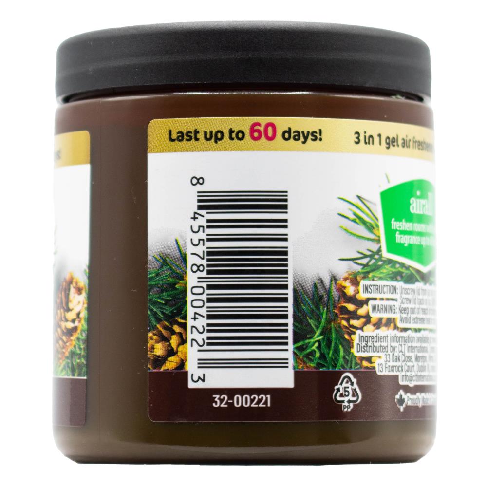 Airall Air Freshener Solid 3 In 1 Odour Eliminator Infused With Essential Oils Evergreen 226g (12 Pack)