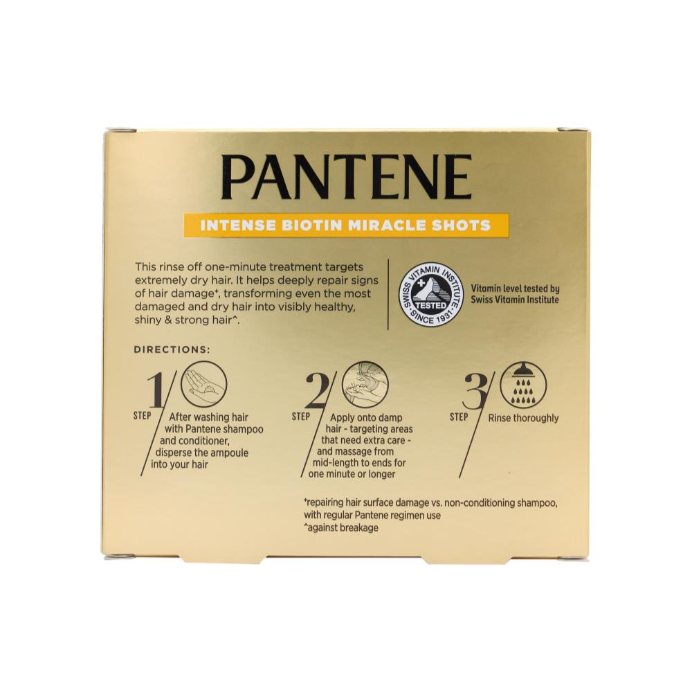 PANTENE 15mL INTENSE BIOTIN MIRACLE SHOTS (4x Pack)