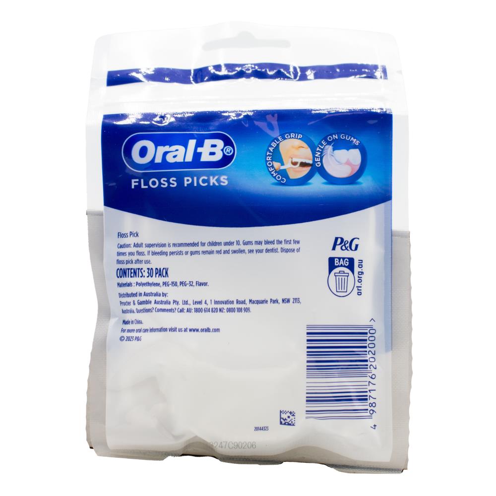 Oral B Pk30 Floss Picks Mint Flavour (6x Pack)