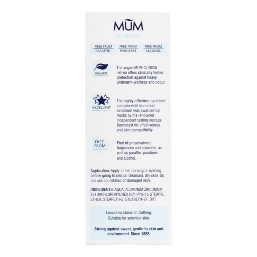 MUM 50mL CLINICAL ROLL ON ANTI-PERSPIRANT UNPERFUMED (6x Pack)